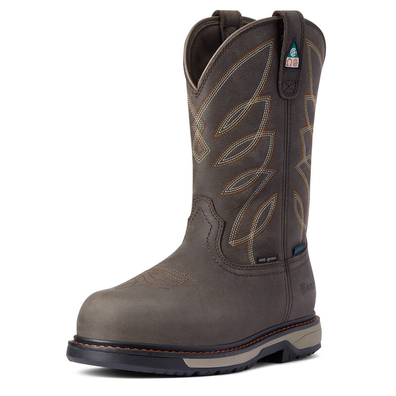 Botas De Trabajo Ariat Riveter Csa Glacier Grip Waterproof 400g Composite Toe Marrones Oscuro Mujer